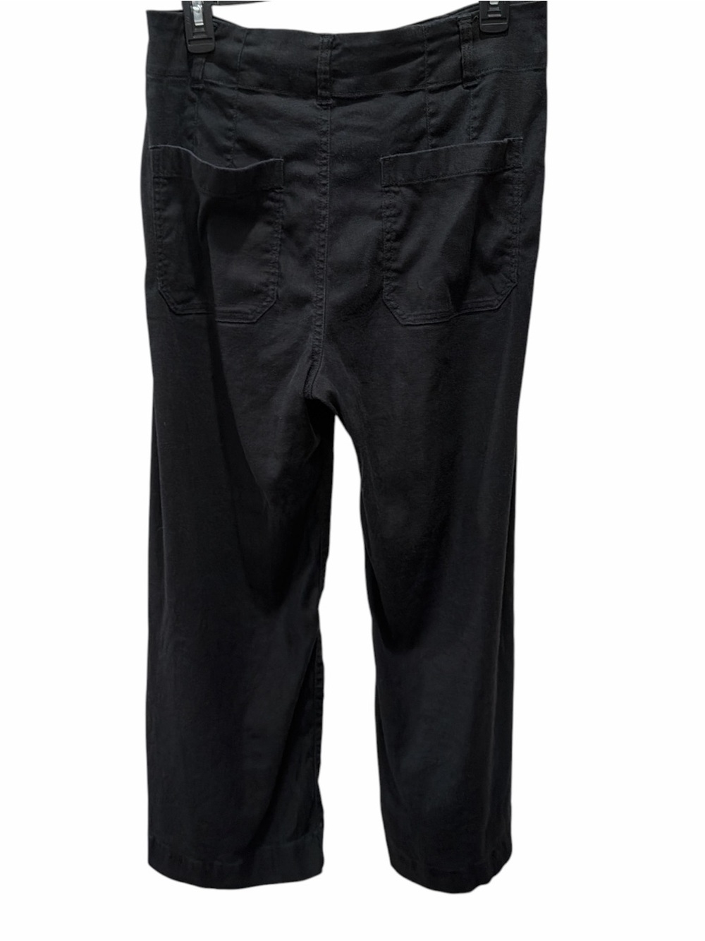 Anthropologie Maeve The Colette Crop Wide Leg Linen Blend Pants Black Size 30 - Picture 4 of 8